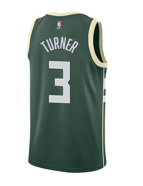 Nike 2022 Icon Edition Myles Turner Milwaukee Bucks Swingman Jersey-BACK