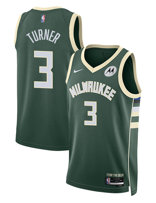 Nike 2022 Icon Edition Myles Turner Milwaukee Bucks Swingman Jersey-COLLAGE