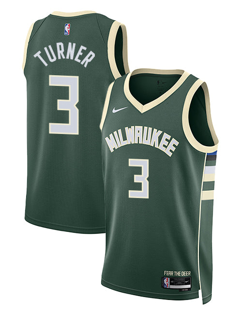Nike 2022 Icon Edition Myles Turner Milwaukee Bucks Swingman Jersey-collage