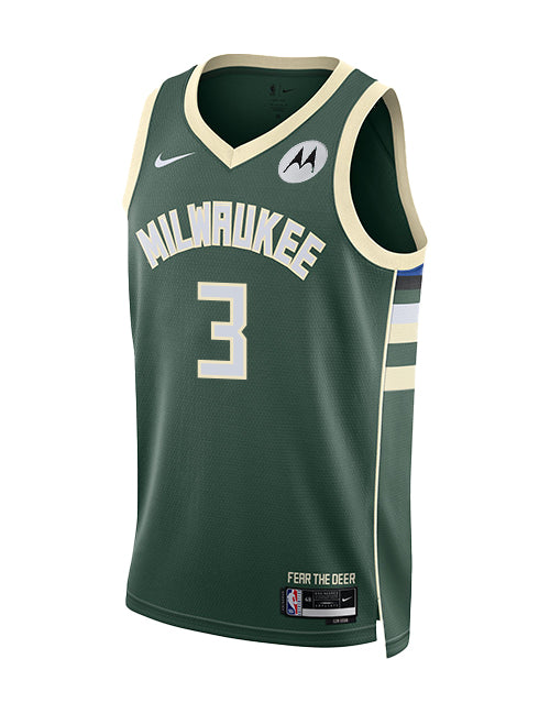 Nike 2022 Icon Edition Myles Turner Milwaukee Bucks Swingman Jersey-FRONT