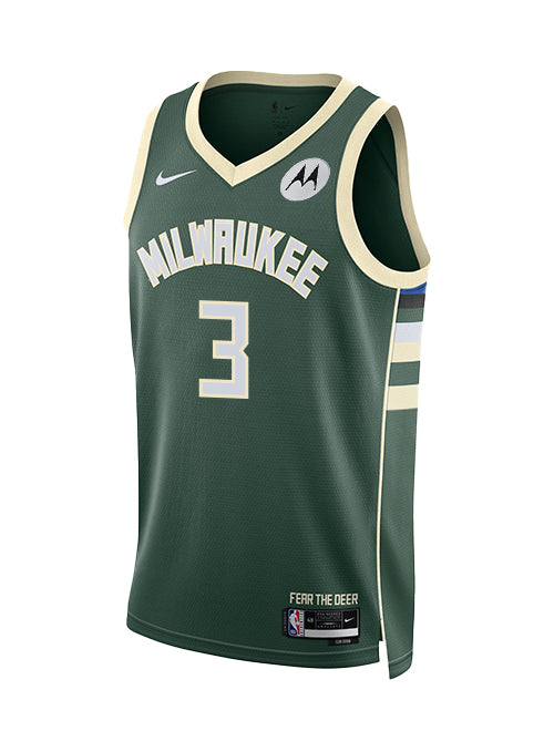Nike 2022 Icon Edition Myles Turner Milwaukee Bucks Swingman Jersey-FRONT