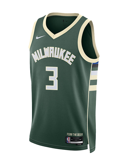 Nike 2022 Icon Edition Myles Turner Milwaukee Bucks Swingman Jersey-front