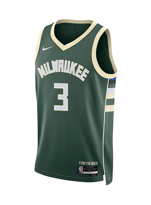 Nike 2022 Icon Edition Myles Turner Milwaukee Bucks Swingman Jersey-front