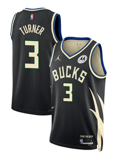 Jordan 2022 Statement Edition Myles Turner Milwaukee Bucks Swingman Jersey-BACK
