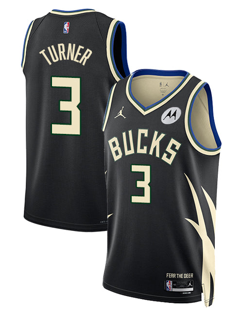 Jordan 2022 Statement Edition Myles Turner Milwaukee Bucks Swingman Jersey-BACK
