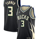 Jordan 2022 Statement Edition Myles Turner Milwaukee Bucks Swingman Jersey-collage