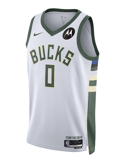 Nike 2022 Association Edition Damian Lillard Milwaukee Bucks Swingman Jersey-front