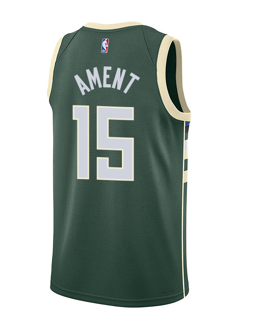 Nike 2022 Icon Edition Nate Ament Milwaukee Bucks Swingman Jersey-BACK