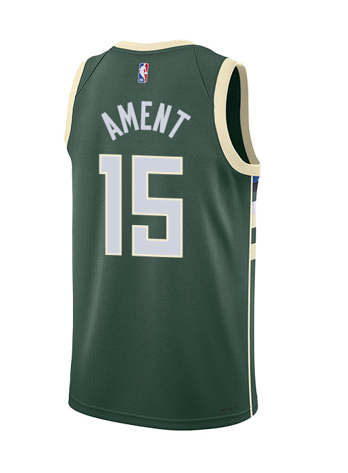 Nike 2022 Icon Edition Nate Ament Milwaukee Bucks Swingman Jersey-BACK