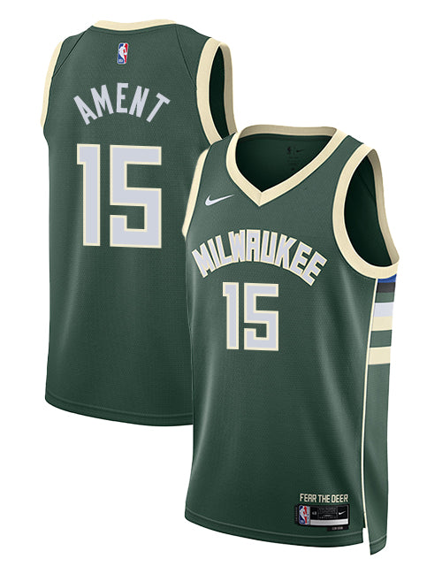 Nike 2022 Icon Edition Nate Ament Milwaukee Bucks Swingman Jersey-COLLAGE
