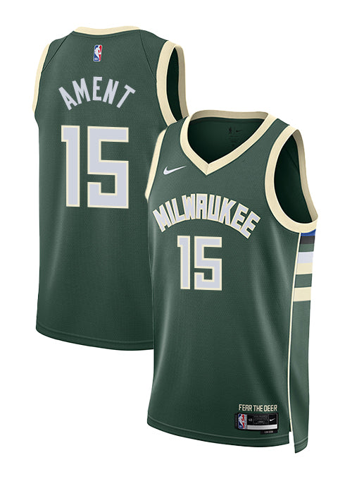 Nike 2022 Icon Edition Nate Ament Milwaukee Bucks Swingman Jersey-COLLAGE