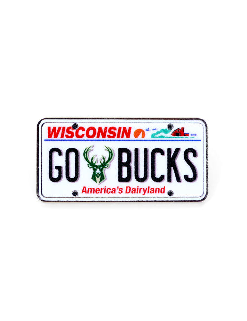 Aminco License Plate Milwaukee Bucks Pin