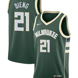 Nike 2022 Icon Edition Ousmane Dieng Milwaukee Bucks Swingman Jersey-collage