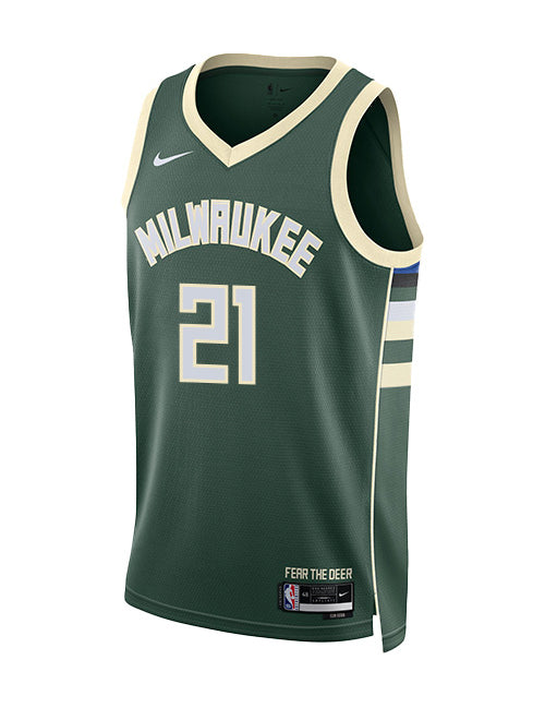 Nike 2022 Icon Edition Ousmane Dieng Milwaukee Bucks Swingman Jersey-front
