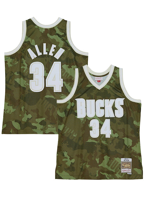 Mitchell & Ness HWC 2000 Ghost Ray Allen Milwaukee Bucks Swingman Jersey-COLLAGE