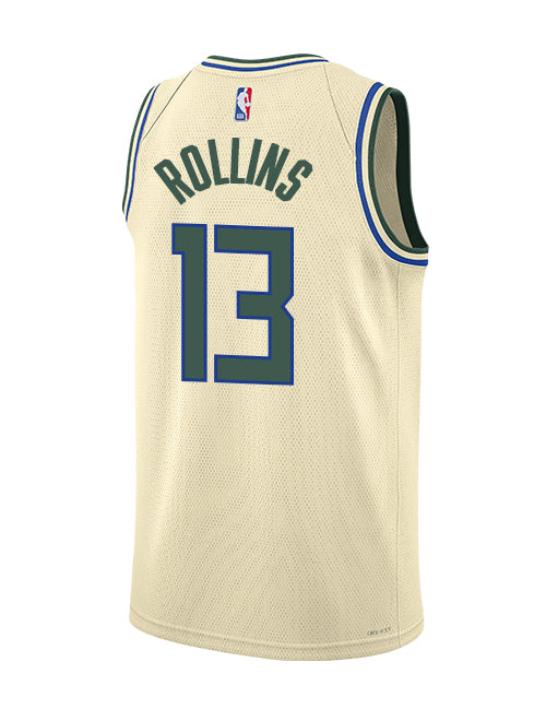 Nike 2025-26 City Edition Ryan Rollins Milwaukee Bucks Swingman Jersey-BACK