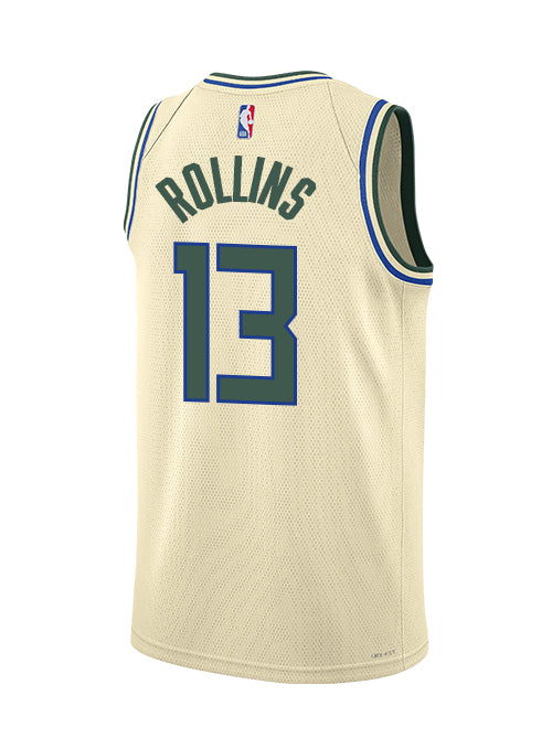 Nike 2025-26 City Edition Ryan Rollins Milwaukee Bucks Swingman Jersey-BACK