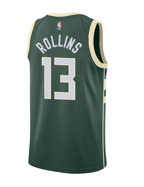 Nike 2022 Icon Edition Ryan Rollins Milwaukee Bucks Swingman Jersey-back