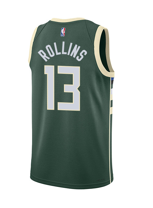 Nike 2022 Icon Edition Ryan Rollins Milwaukee Bucks Swingman Jersey-back