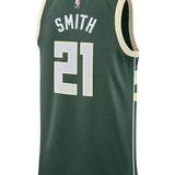 Nike 2022 Icon Edition Tyler Smith Milwaukee Bucks Swingman Jersey-BACK