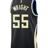 Jordan 2022 Statement Edition Delon Wright Milwaukee Bucks Swingman Jersey-back