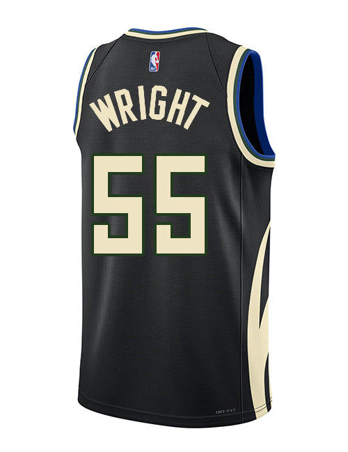 Jordan 2022 Statement Edition Delon Wright Milwaukee Bucks Swingman Jersey-back