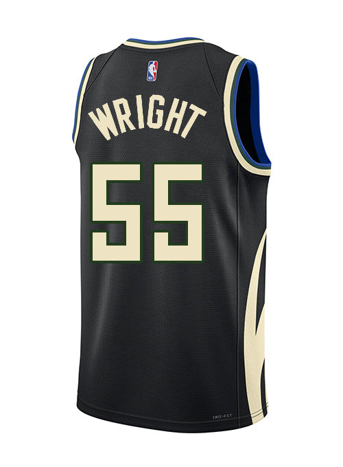 Jordan 2022 Statement Edition Delon Wright Milwaukee Bucks Swingman Jersey-back