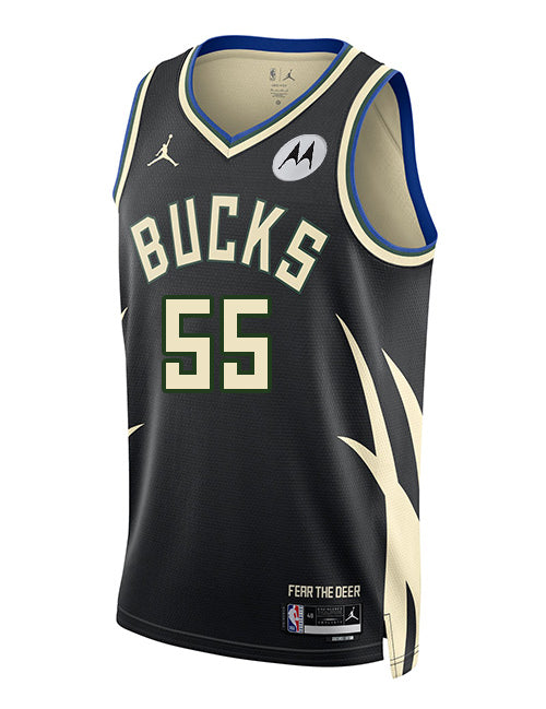 Jordan 2022 Statement Edition Delon Wright Milwaukee Bucks Swingman Jersey-front