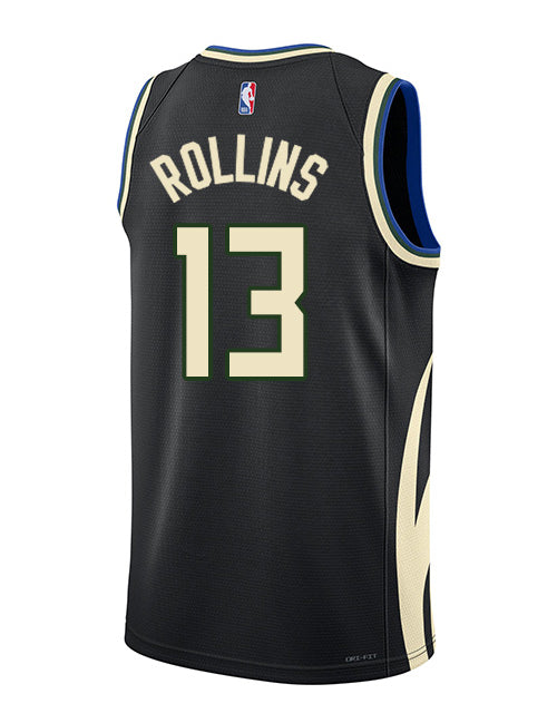 Jordan 2022 Statement Edition Ryan Rollins Milwaukee Bucks Swingman Jersey-back