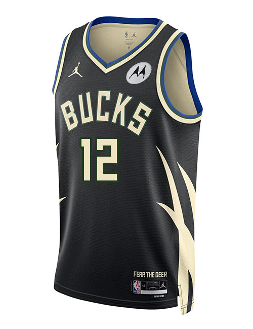 Jordan 2022 Statement Edition Taurean Prince Milwaukee Bucks Swingman Jersey-front