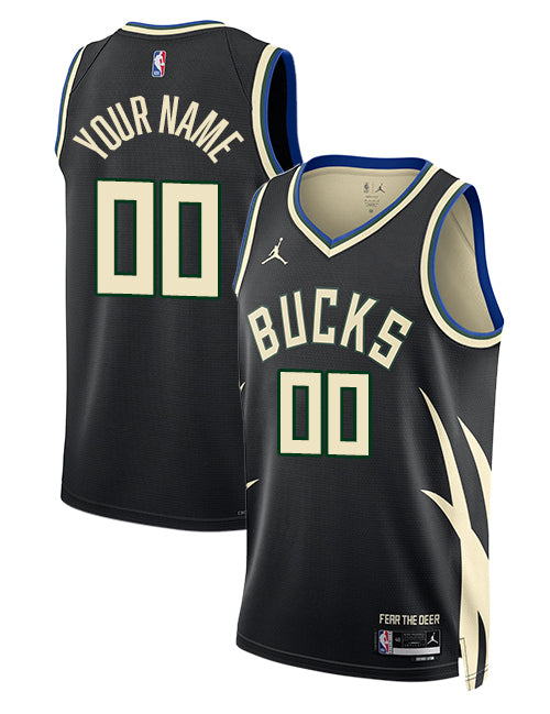 Jordan 2022 Statement Edition Custom Milwaukee Bucks Swingman Jersey-collage