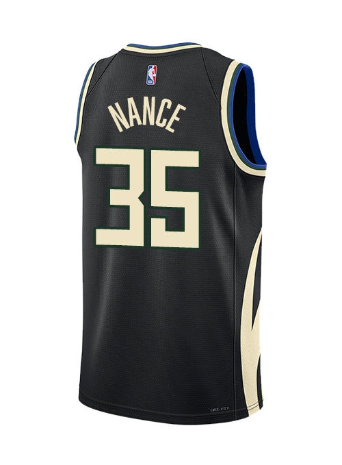 Jordan 2022 Statement Edition Pete Nance Milwaukee Bucks Swingman Jersey-back