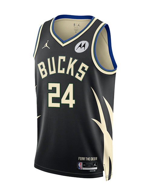 Jordan 2022 Statement Edition Cam Thomas Milwaukee Bucks Swingman Jersey-front