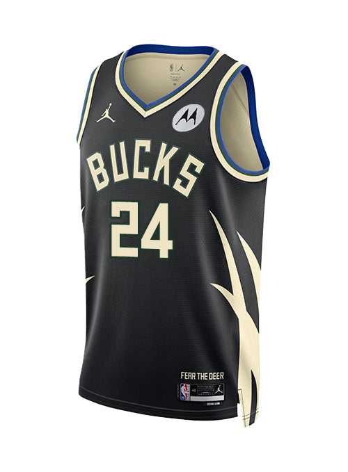 Jordan 2022 Statement Edition Cam Thomas Milwaukee Bucks Swingman Jersey-front