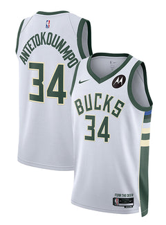 Nike 2022 Association Edition Giannis Antetokounmpo Milwaukee Bucks Swingman Jersey-COLLAGE