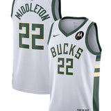 Nike Dri-FIT 2022 Association Edition Khris Middleton Milwaukee Bucks Swingman Jersey-collage 