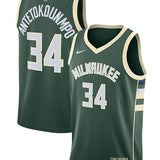 Nike 2022 Icon Edition Giannis Antetokounmpo Milwaukee Bucks Swingman Jersey-collage
