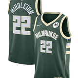 Nike 2022 Icon Edition Khris Middleton Milwaukee Bucks Swingman Jersey