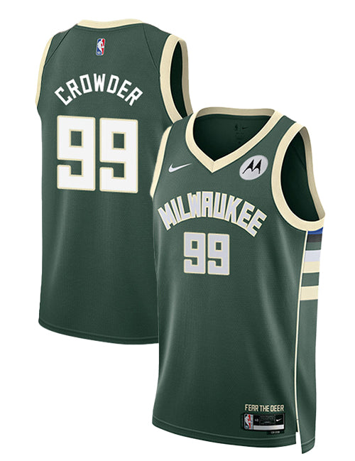 Nike 2022 Icon Edition Jae Crowder Milwaukee Bucks Swingman Jersey-collage