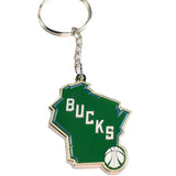 Pro Specialties Group State Logo Milwaukee Bucks Keychain