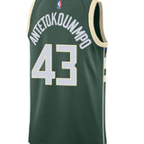 Nike 2022 Icon Edition Thanasis Antetokounmpo Milwaukee Bucks Swingman Jersey-BACK