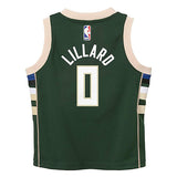 Toddler Nike Icon Damian Lillard Milwaukee Bucks Replica Jersey-back