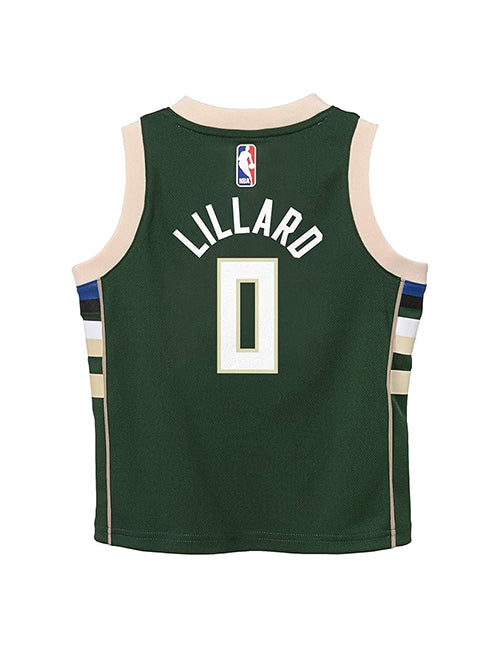 Toddler Nike Icon Damian Lillard Milwaukee Bucks Replica Jersey-back