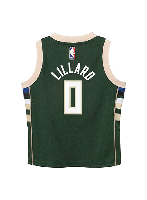 Toddler Nike Icon Damian Lillard Milwaukee Bucks Replica Jersey-back