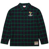 Mitchell & Ness HWC '68 Exposed Plaid Button Milwaukee Bucks Long Sleeve Shirt-front