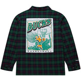 Mitchell & Ness HWC '68 Exposed Plaid Button Milwaukee Bucks Long Sleeve Shirt-back