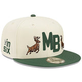 Bucks In Six x New Era 9Fifty Initial Milwaukee Bucks Snapback Hat-angled right