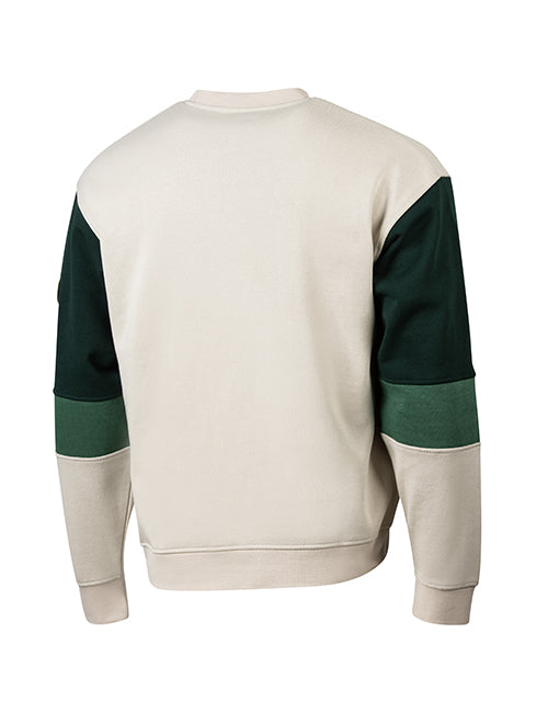 Bucks In Six Leather Ball Milwaukee Bucks Crewneck Sweatshirt-back