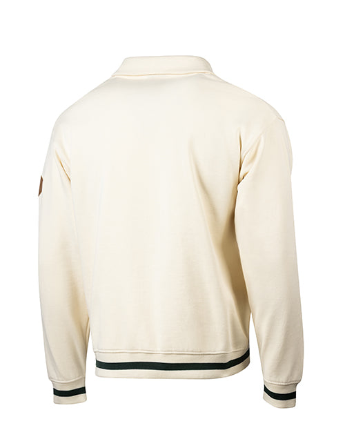 Bucks In Six Leather Ball Milwaukee Bucks 1/2 Zip Sweatshirt-back