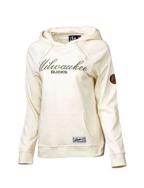 Women's Bucks In Six Leather Ball Milwaukee Bucks Hooded Sweatshirt-front